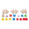whole sale stacking building blocks training puzzle wooden toy train for children