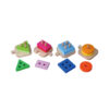 Kids early shape cognitive toys  geometry column puzzle matching shape stacking wooden geometric blocks