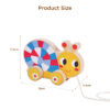 Montessori Toys Snail Shape wood walk-a-long toy kangaroo animal wooden pull along toy