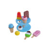 Oem educational pretend play colorful montessori preschool learning toy wooden ice cream set for kids