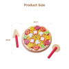 Pretend play mini cutting wood toys pizza cutter oven wooden pizza toy for toddler