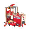 Best Selling Children Wooden Fire Station Building Toy City Fire Man Pretending Toy