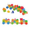 Colorful preschool wooden kids train toys educational stacking train children wooden toy