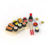 Hot Selling Cutting Food Cooking Set Wooden Toy Japan Salmon Sushi Toys Fish Kitchen Toys For Kids
