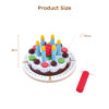 Children pretend play simulation colorful kitchen toy cut wooden cake cutting toy with candles