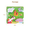 Educational custom wooden animal shaped 3D jigsaw puzzle kids cartoon toy wooden animal puzzle