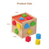 Educational Activity Wood Sorting Cube Game Shape Sorter Toy Block Box