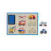 Hot New Items En71 and ASTM test learning tools for children wooden vehicle knob puzzle stamp puzzle