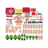 Educational learning diy racing 69pcs classic railway toys road car tracks wooden train track set