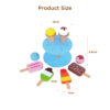 Oem educational pretend play colorful montessori preschool learning toy wooden ice cream set for kids