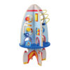 Pretend play toys Multifunction rocket activity cube wooden educational activity cube toys wooden winding bead toys