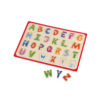 Plywood educational capital letter wooden peg toddler alphabet puzzle toys for babies