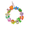 Wood Animal Beads Lacing Game With Scene For Babies