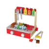 Children's wooden play house 26 pcs little chef barbecue set grill toy kitchen pretend play bbq