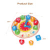 ASTM children multifunctional kids early teaching montessori wooden clock toys
