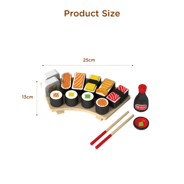 Hot Selling Cutting Food Cooking Set Wooden Toy Japan Salmon Sushi Toys Fish Kitchen Toys For Kids - Image 4