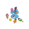 Oem educational pretend play colorful montessori preschool learning toy wooden ice cream set for kids