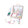 Role play game medical equipment carry case simulation play toy doctor set wooden for kids