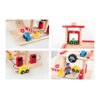 Preschool family gift children storey building wooden toys parking wooden toy car garage