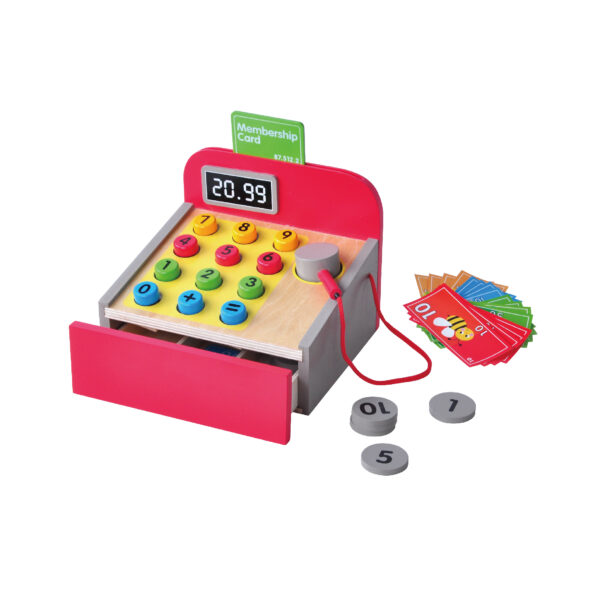 Top Selling Kids Wooden Pretend Play Set Educational Cash Register Wooden Toy - Image 3