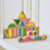 Wooden Building Blocks Rainbow Stacker Toys Wooden Blocks Stacking Game Cubes Blocks Construction toys