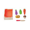 High quality educational wooden vegetables fruit cutting toy wood pretend play kitchen set toy for kids