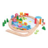 Educational learning ocean animal pattern 40pcs round railway road toys wooden train track set