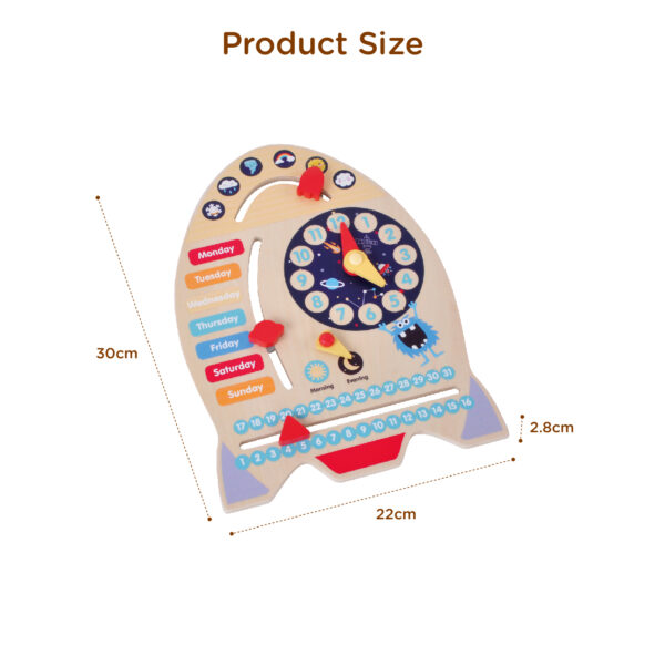 Montessori Education Wooden Learning Toy Space Calender - Image 3