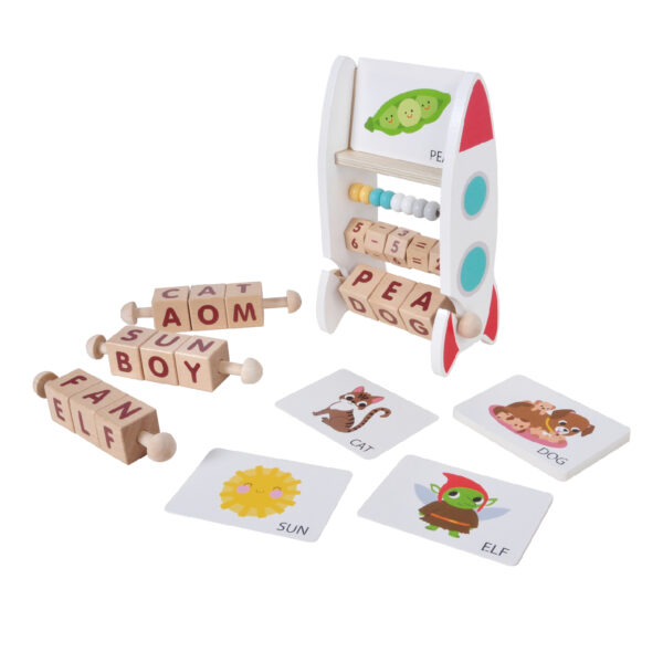 Wooden Reading Blocks Short Vowel Rods Spelling Games - Image 3