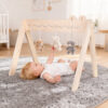 Wooden Baby Play gym Activity Center Hanging Bar with Gym Toys