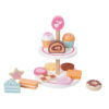 Wooden afternoon tea cake set role-playing toys wooden dessert and dessert stand toys