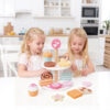 Wooden afternoon tea cake set role-playing toys wooden dessert and dessert stand toys