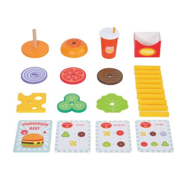 Hamburger Stacking Toys Montessori Fine Motor Toys for 3 4 5 Year Old - Image 3