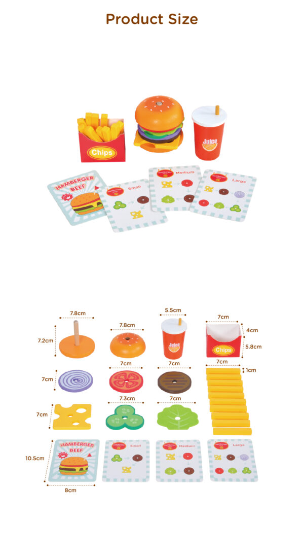 Hamburger Stacking Toys Montessori Fine Motor Toys for 3 4 5 Year Old - Image 7