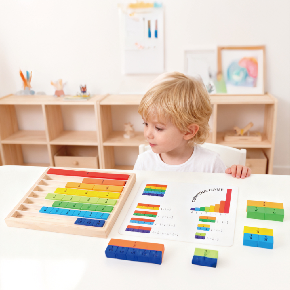 Math Blocks, Counting Blocks, Montessori Math, Fraction Bars