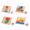 Wooden colorful building blocks educational toys, color recognition creative puzzles, early education enlightenment puzzle games