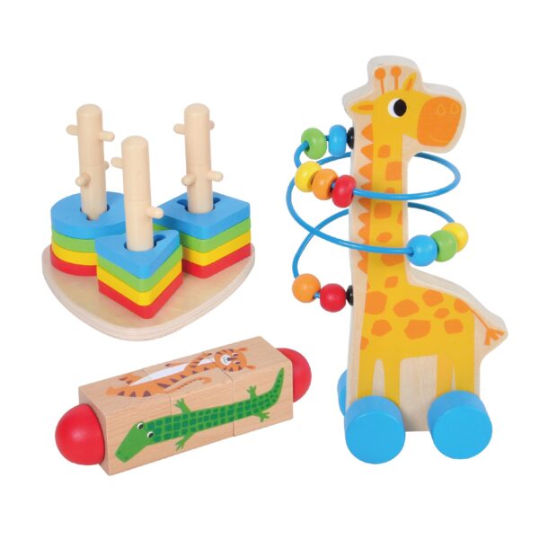 Wooden Bead Maze-Color Shape Stacking Toy-Twisting Block