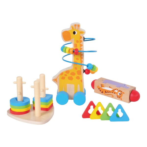 Wooden Bead Maze-Color Shape Stacking Toy-Twisting Block - Image 2