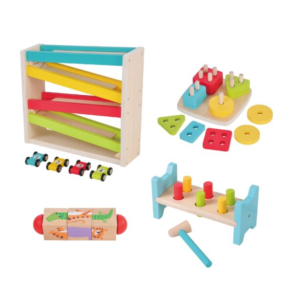 Wooden Montessori Toys 4 in 1 Learning Educational Toys for Toddler with Educational Box