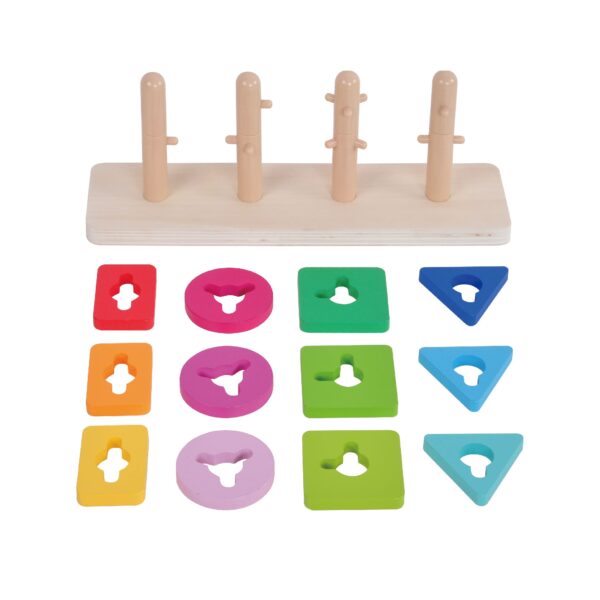 Montessori Toys 4 in 1 Toy kit Box Learning Educational Set Wooden Toys - Image 3