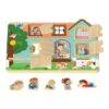 Wooden puzzle unlocking busy board Montessori family opening and closing puzzle promotes sensory learning