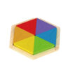 Wooden Montessori Rainbow Block Puzzle Toy Geometric Shape Six Color Block Toy