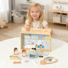 Wooden pet hospital game set early children's role play pet doctor set