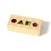 Montessori Wooden Boxed Building Blocks Set Shape Stacking Matching Educational Toys for Kids Boys Girls