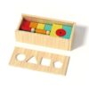 Montessori Wooden Boxed Building Blocks Set Shape Stacking Matching Educational Toys for Kids Boys Girls