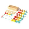 Montessori Wooden Boxed Building Blocks Set Shape Stacking Matching Educational Toys for Kids Boys Girls