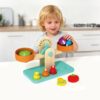 Wooden balance game vegetable weighing math scale balance preschool wooden children educational toys gift
