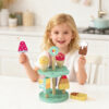 Wooden ice cream set Children's toys Educational pretend game Simulated ice cream afternoon tea