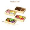 Wooden fruit vegetables seafood bread set Kitchen accessories toys Wooden pretend game simulation kitchen toys