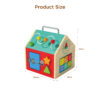 Multifunctional wooden unlocking toy creative activity cube sensory wooden shape gear busy board early education treasure box sensory toy